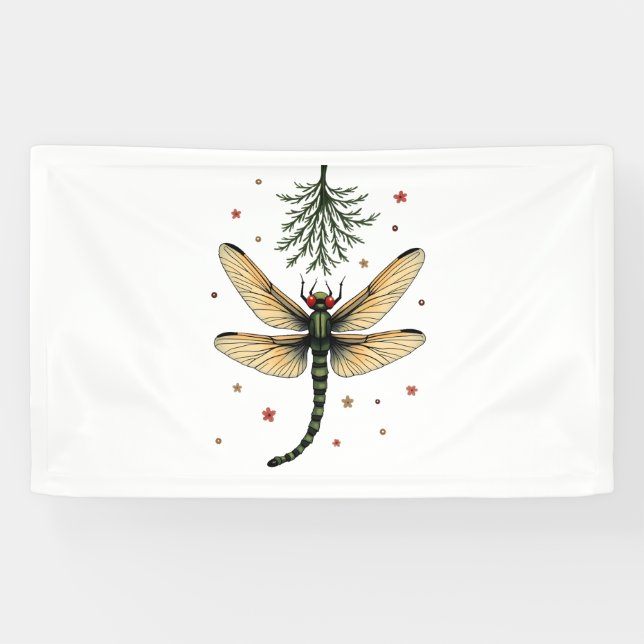 Mistletoe Kiss Dragonfly Banner (Horizontal)