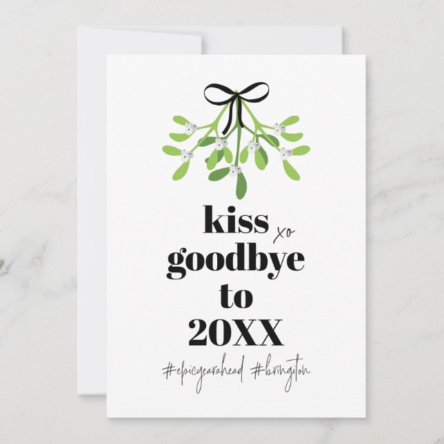 Mistletoe Kiss Goodbye Greener Do-Over Funny Humou Holiday Card (Front)