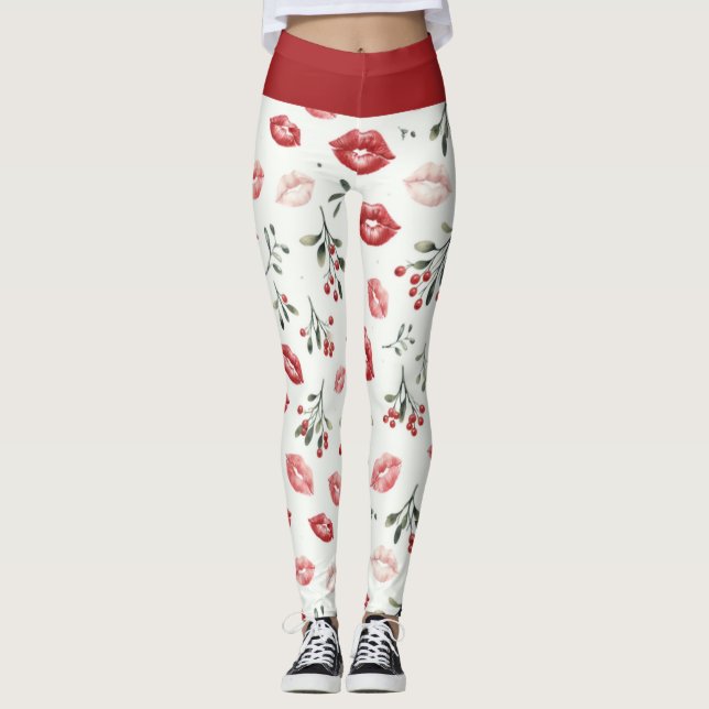 Mistletoe Kisses  Leggings (Front)