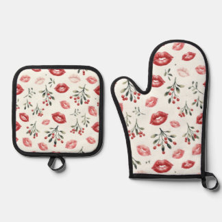Mistletoe Kisses  Oven Mitt & Pot Holder Set