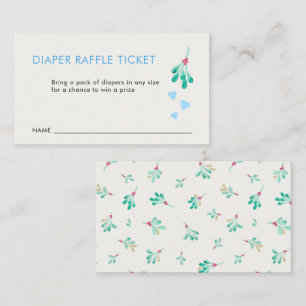 Mistletoe Kisses Winter Baby Shower Diaper Raffle Enclosure Card