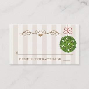 MISTLETOE KISSING BALL Seating Place Card
