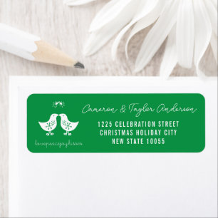 Mistletoe Kissing Chicks Holiday Return Address