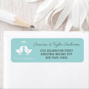 Mistletoe Kissing Chicks Holiday Wedding Address