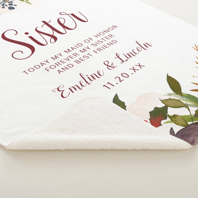Mistletoe Manor Chic To the Sister Heartfelt Quote Sherpa Blanket (3/4)