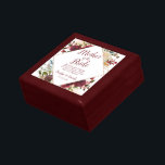 Mistletoe Manor Mother of the Bride Personalised Gift Box<br><div class="desc">Mistletoe Manor Watercolor Lush Winter Roses Design with Hand Painted Florals, Holly Berry Leaves, Pine Sprig Foliage, and Watercolor Paint Brush Strokes. Colourful Marsala, Wine Merlot Red, Burgundy, Ivory Cream, and Green. With Swirly Chic Typography Brush Script Fonts and Elegant Rose Gold Glitter Foil Geometric Diamond Frame - Mother of...</div>