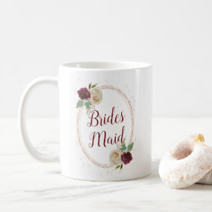 Mistletoe Manor Rose Gold Oval Frame Bridesmaid Coffee Mug