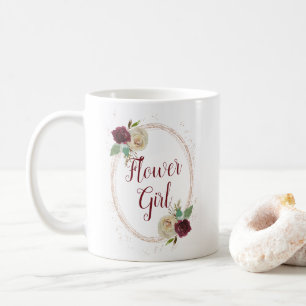 Mistletoe Manor Rose Gold Oval Frame Flower Girl Coffee Mug