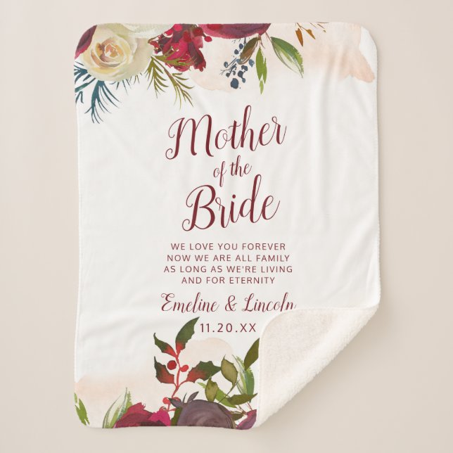 Mistletoe Manor To the Mother of the Bride Quote Sherpa Blanket (Front)