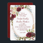 Mistletoe Manor Watercolor Elegant Oval Wedding Invitation<br><div class="desc">Mistletoe Manor Watercolor Lush Winter Roses Design with Hand Painted Florals, Holly Berry Leaves, Pine Sprig Foliage. Colourful Marsala, Wine Merlot Red, Burgundy, Ivory Cream, and Green. With Swirly Chic Typography Brush Script Fonts, and Rose Gold Glitter Foil, Watercolor paint brush strokes, and Elegant Oval Frame design- Wedding Invitations! ~...</div>