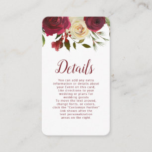 Mistletoe Manor Watercolor Floral Wedding Details Enclosure Card
