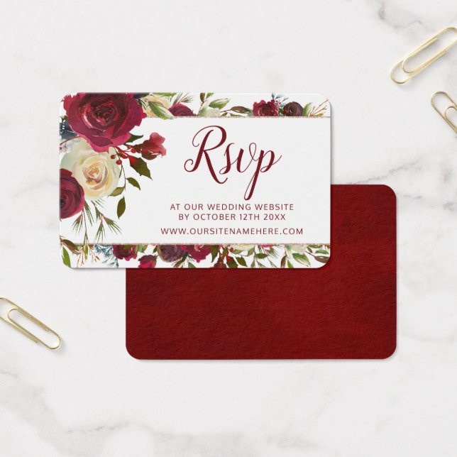 Mistletoe Manor Wedding Website RSVP Insert Cards (Office)