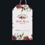 Mistletoe Manor Winter Bridal Display Shower Gift Tags<br><div class="desc">Mistletoe Manor Watercolor Lush Winter Roses Design with Hand Painted Florals, Holly Berry Leaves, Pine Sprig Foliage. Colourful Marsala, Wine Merlot Red, Burgundy, Ivory Cream, and Green. With Swirly Chic Typography Brush Script Fonts, and Elegant floral Border- Wedding Bridal Shower Display Gift Tags! ~ Check my shop to see the...</div>