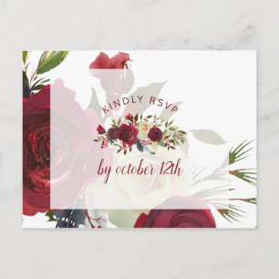 Mistletoe Manor Winter Wedding Meal Choice RSVP Postcard