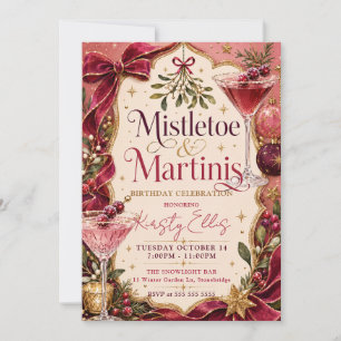 Mistletoe & Martinis Birthday Celebration Invitation