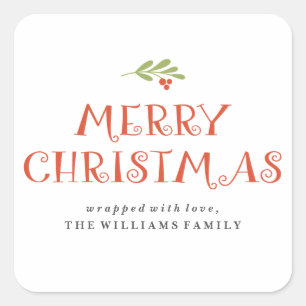 Mistletoe Merry Christmas Present Labels