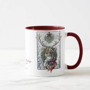 "Mistletoe Messenger" Christmas reindeer mug