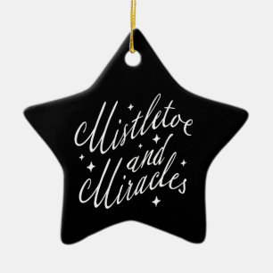 Mistletoe & Miracles Modern Christmas Black Star Ceramic Tree Decoration