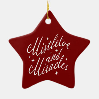 Mistletoe & Miracles Modern Christmas Red Star Ceramic Tree Decoration
