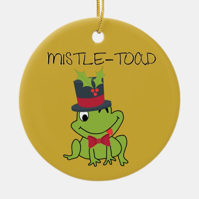 Mistletoe "Mistle-Toad" Funny Ornament (Front)
