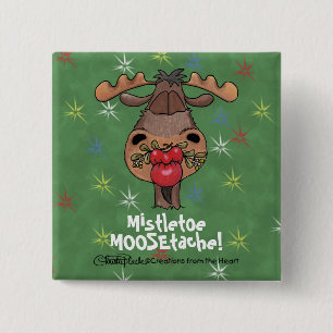 Mistletoe MOOSEtache 15 Cm Square Badge