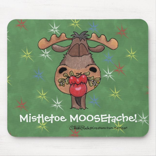 Mistletoe MOOSEtache Mouse Mat (Front)