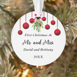 Mistletoe Newlywed Acrylic Ornament