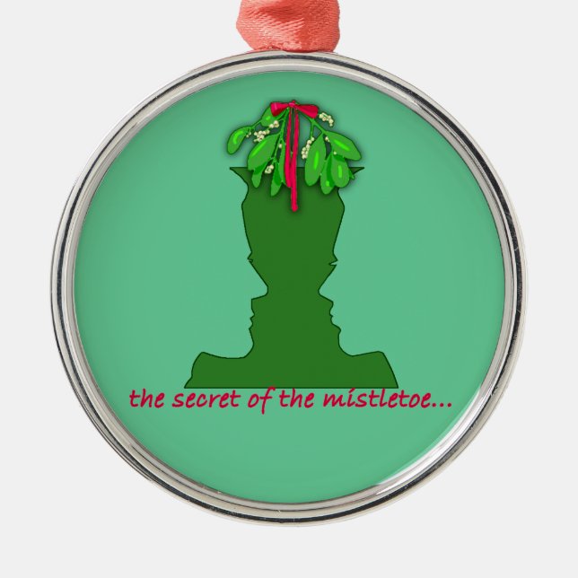 Mistletoe Optical Illusion Metal Tree Decoration (Front)