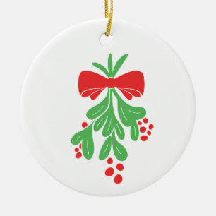 ***MISTLETOE ORNAMENT*** CERAMIC TREE DECORATION