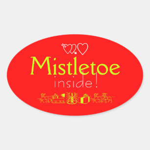 Mistletoe Oval Sticker