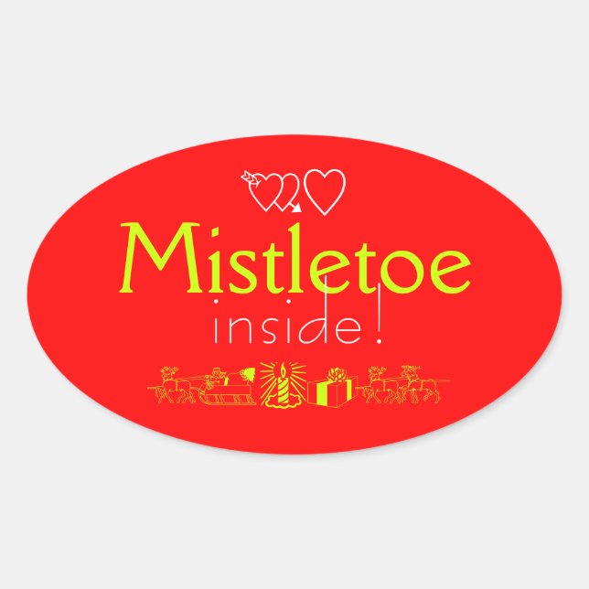 Mistletoe Oval Sticker (Front)