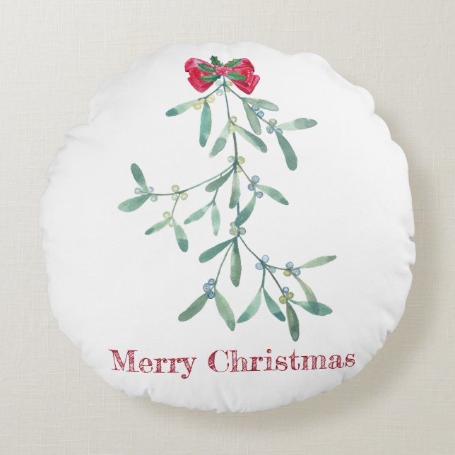 Mistletoe Round Cushion (Front)