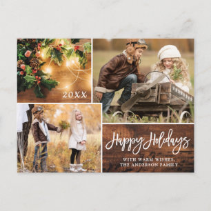 Mistletoe Rustic Christmas Photo Holiday Greeting Postcard