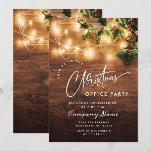 Mistletoe Rustic Corporate Christmas Holiday Party Invitation