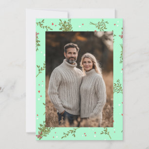 Mistletoe Sweet Botanical Christmas Custom Photo Holiday Card