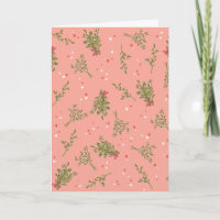 Mistletoe Sweet Pink Happy Holidays Botanical Love