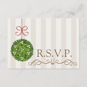 MISTLETOE WEDDING RESPONSE RSVP CARD