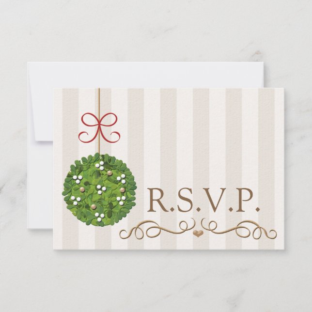 MISTLETOE WEDDING RESPONSE RSVP CARD (Front)