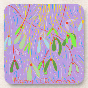 Mistletoe Whimsical, Lilac Coaster