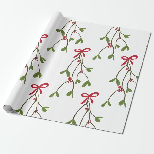 Mistletoe Wrapping Paper (Unrolled)