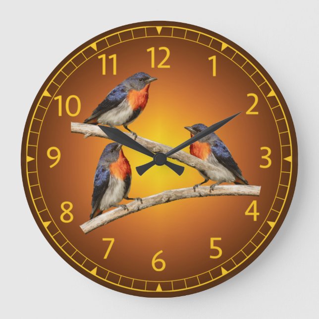  Mistletoebird, Flowerpecker, Australia, Indonesia Large Clock (Front)