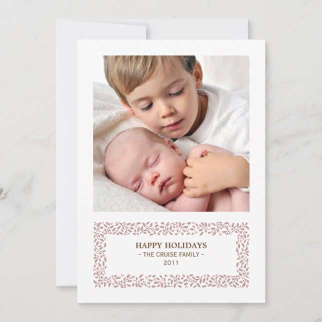 Mistletoed Christmas Photo Holiday Card (Front)