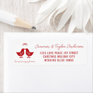 Mistletoes Kissing Chicks Holiday Wedding Address