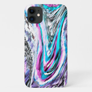 Misto de gradiente e chuviscado, ciano e pink iPhone 11 case