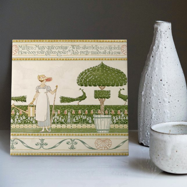 Mistress Mary's Enchanting Garden by Walter Crane Tile (Creator Uploaded)
