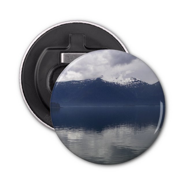 Misty Alaskan Sea in Shades of Blue Bottle Opener (Front)