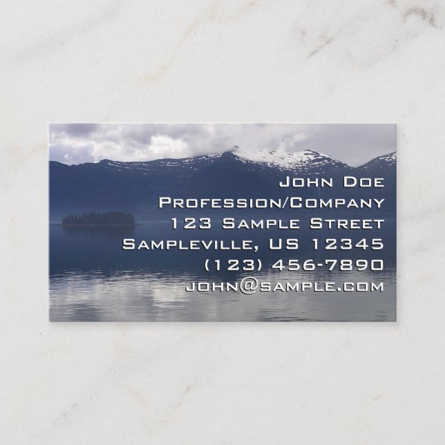 Misty Alaskan Sea in Shades of Blue Business Card (Front)