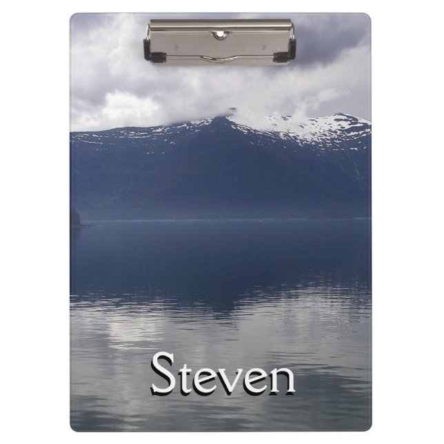Misty Alaskan Sea in Shades of Blue Clipboard (Front)