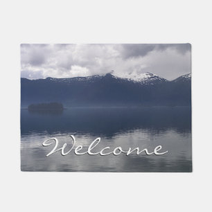 Misty Alaskan Sea in Shades of Blue Doormat
