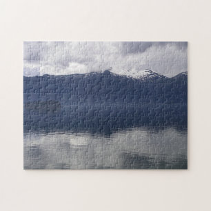 Misty Alaskan Sea in Shades of Blue Jigsaw Puzzle